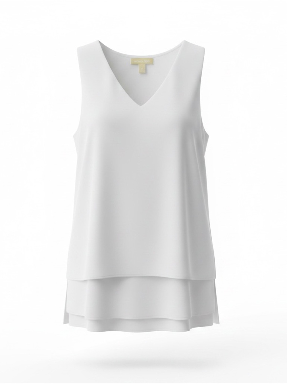 Michael Kors White Layered V-Neck Sleeveless Camisole NWT Size Small Retail $78